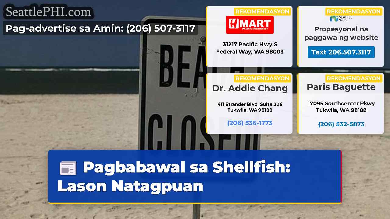 Pagbabawal sa Shellfish: Lason Natagpuan