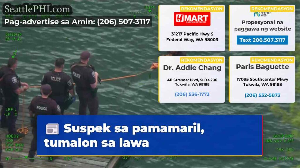 Suspek sa pamamaril, tumalon sa lawa