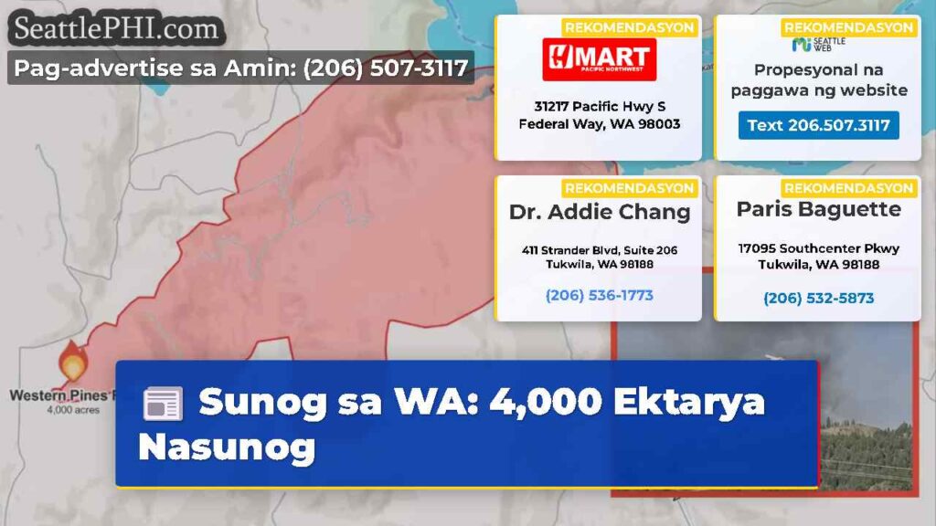 Sunog sa WA: 4,000 Ektarya Nasunog
