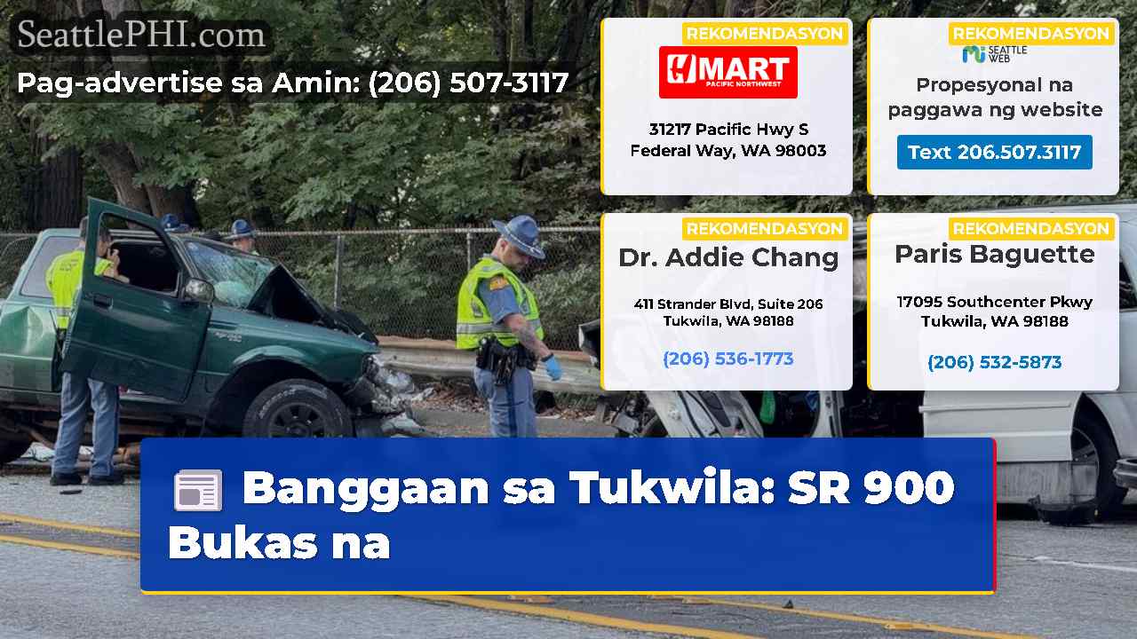 Banggaan sa Tukwila SR 900 Bukas na
