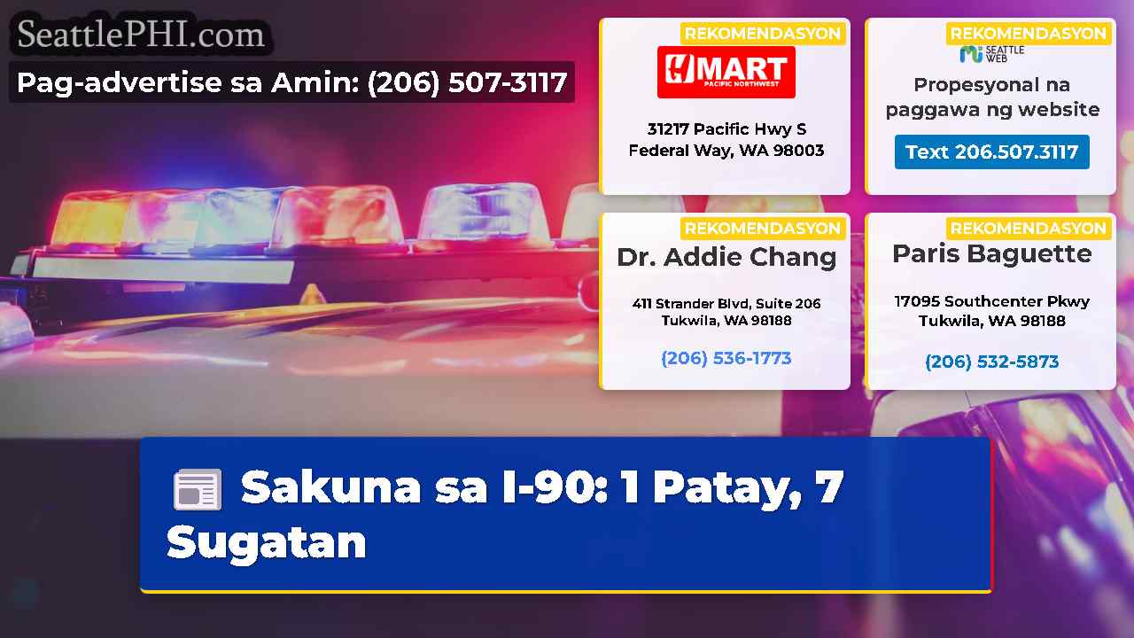 Sakuna sa I-90 1 Patay 7 Sugatan