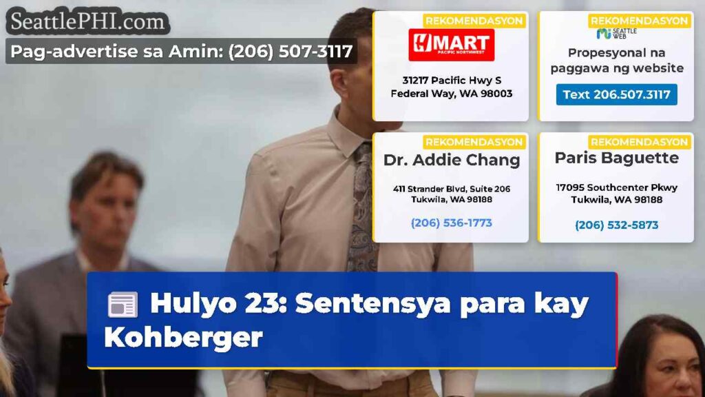 Hulyo 23: Sentensya para kay Kohberger