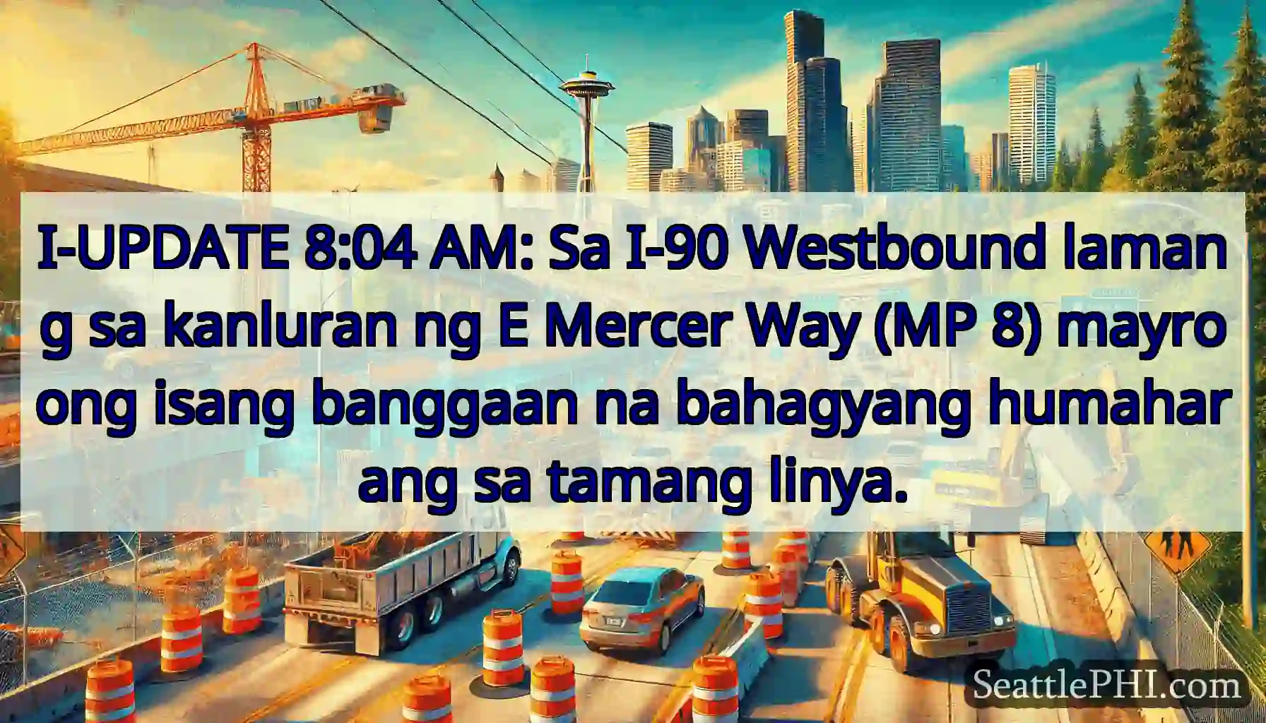 I-UPDATE 8:04 AM: Sa I-90 Westbound lamang sa