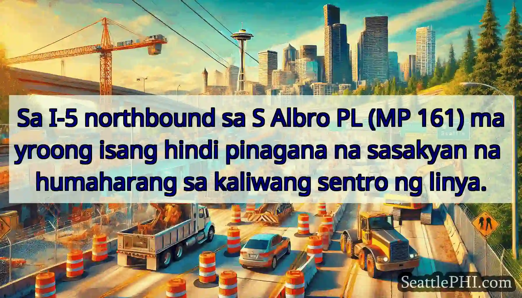 Sa I-5 northbound sa S Albro PL (MP 161) mayroong