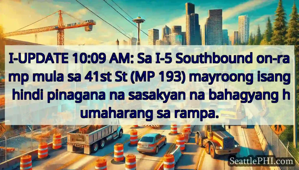 I-UPDATE 10:09 AM: Sa I-5 Southbound on-ramp mula