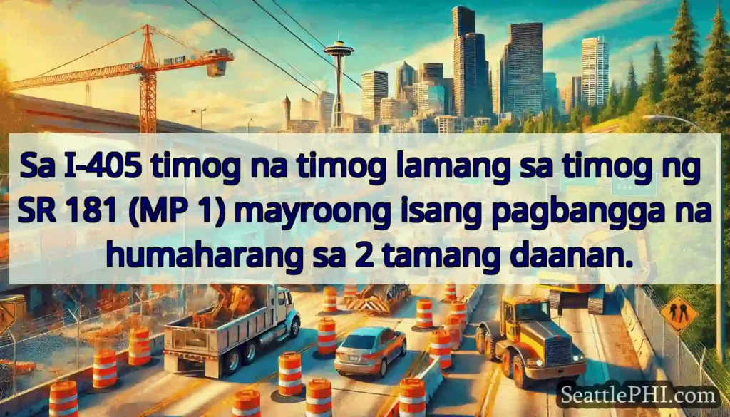 Sa I-405 timog na timog lamang sa timog ng SR 181