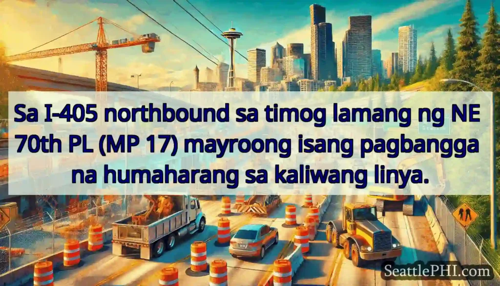 Sa I-405 northbound sa timog lamang ng NE 70th PL