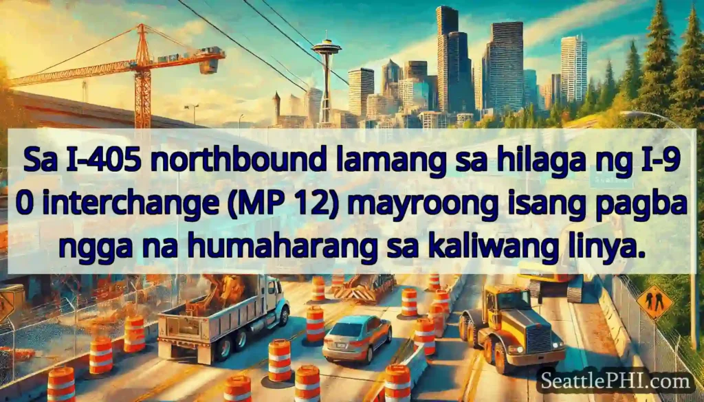 Sa I-405 northbound lamang sa hilaga ng I-90