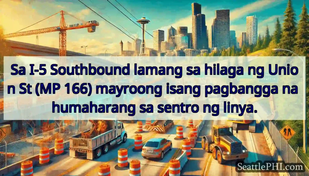 Sa I-5 Southbound lamang sa hilaga ng Union St
