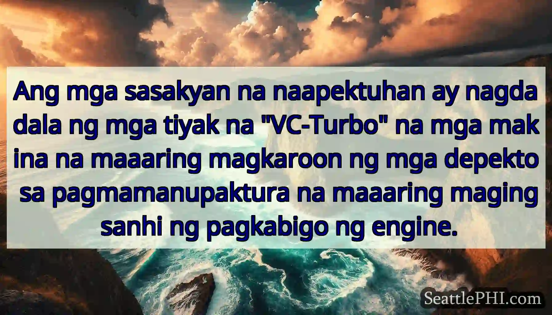 Ang mga sasakyan na naapektuhan ay nagdadala ng