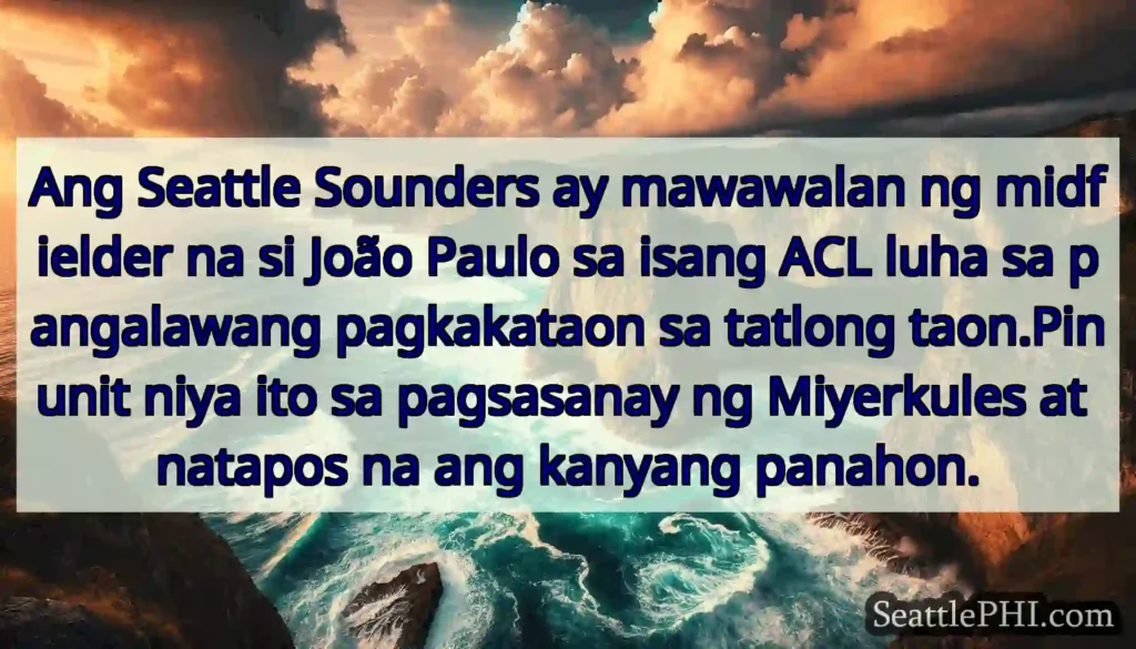 Ang Seattle Sounders ay mawawalan ng midfielder
