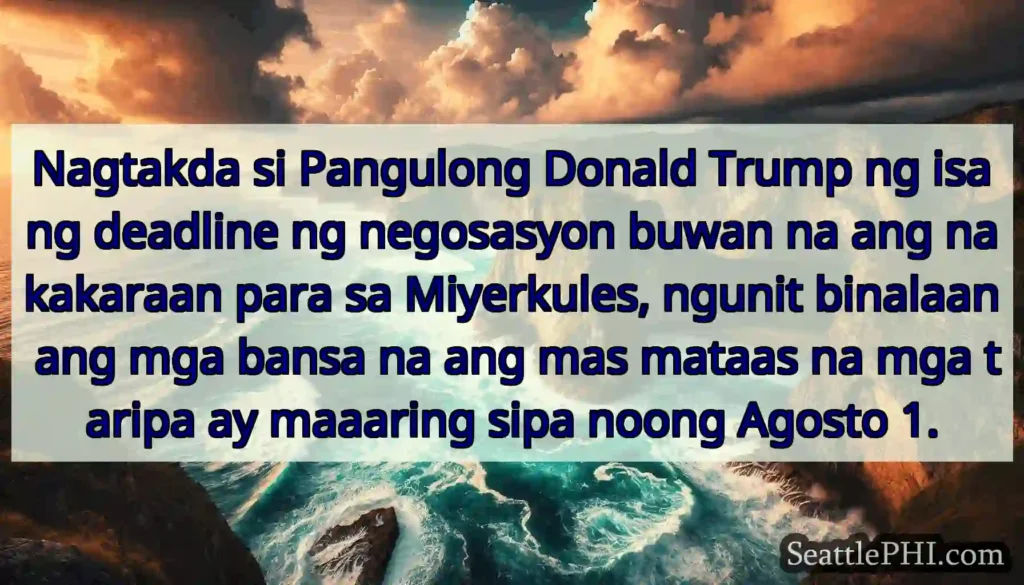 Nagtakda si Pangulong Donald Trump ng isang