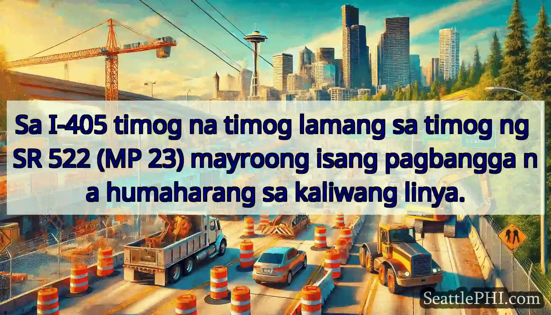 Sa I-405 timog na timog lamang sa timog ng SR 522