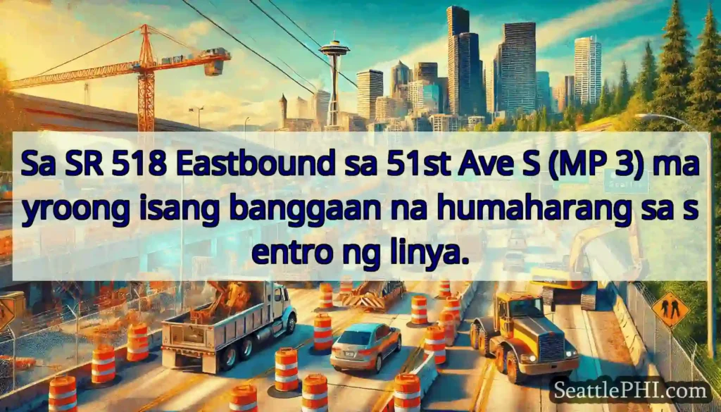 Sa SR 518 Eastbound sa 51st Ave S (MP 3) mayroong