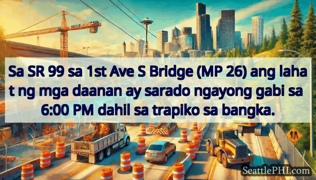 Sa SR 99 sa 1st Ave S Bridge (MP 26) ang lahat ng