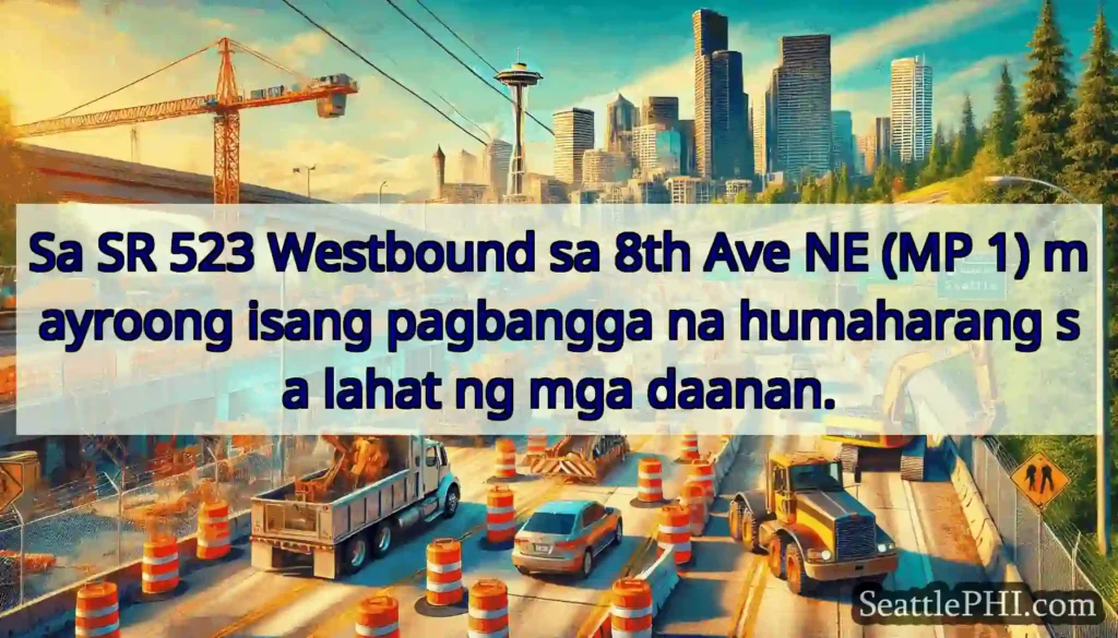 Sa SR 523 Westbound sa 8th Ave NE (MP 1) mayroong