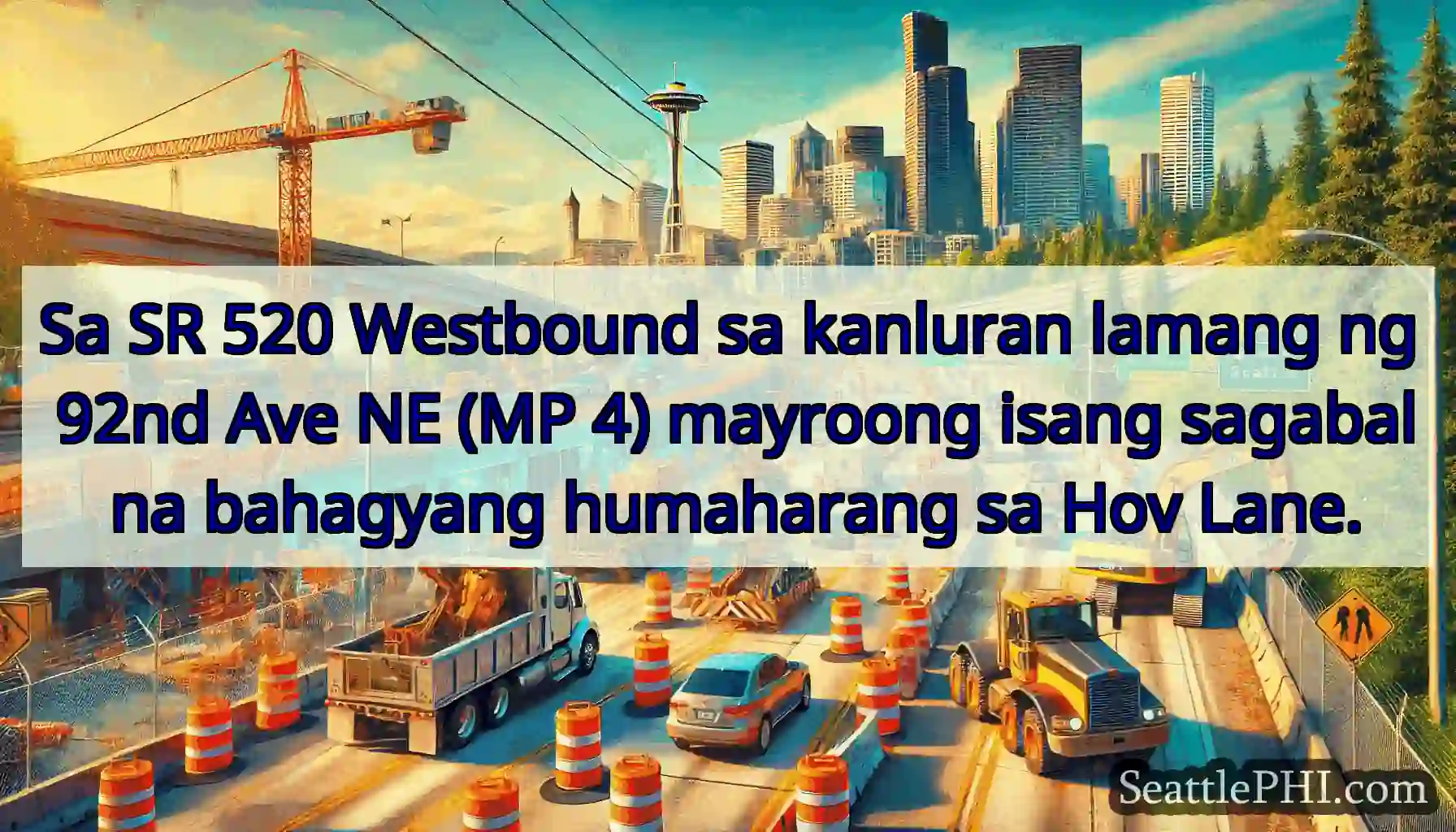 Sa SR 520 Westbound sa kanluran lamang ng 92nd