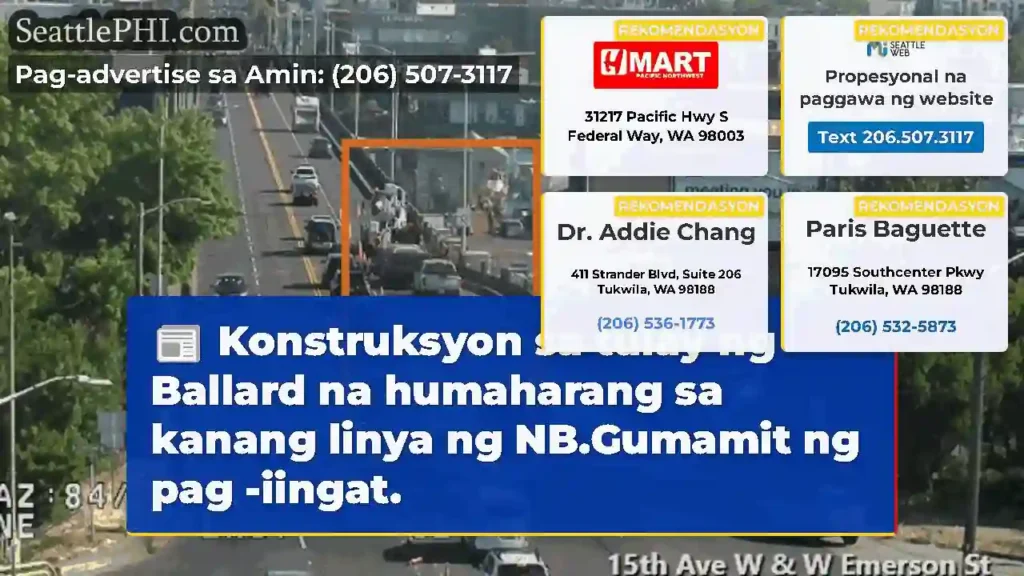 Konstruksyon sa tulay ng Ballard na humaharang sa
