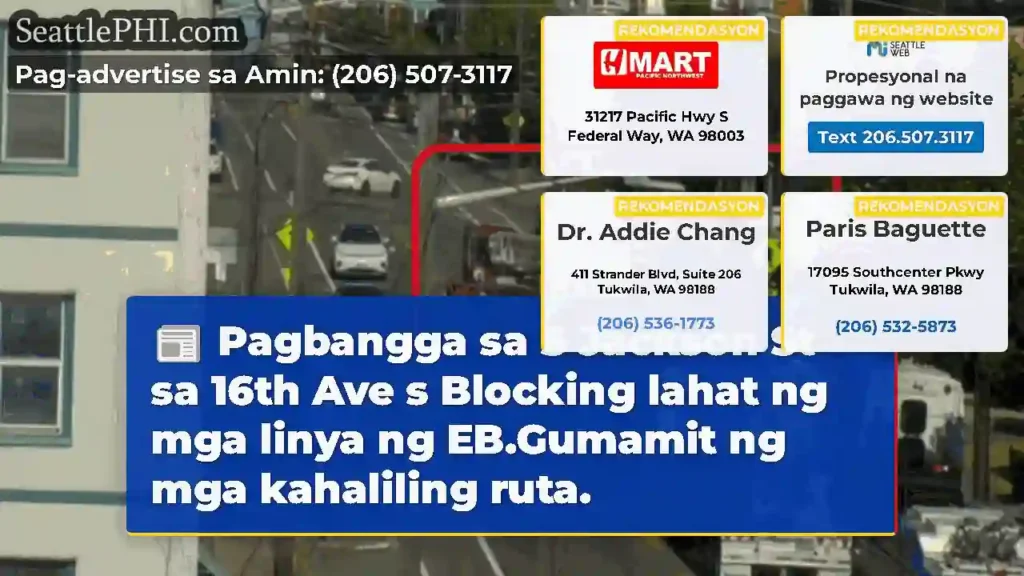 Pagbangga sa S Jackson St sa 16th Ave s Blocking