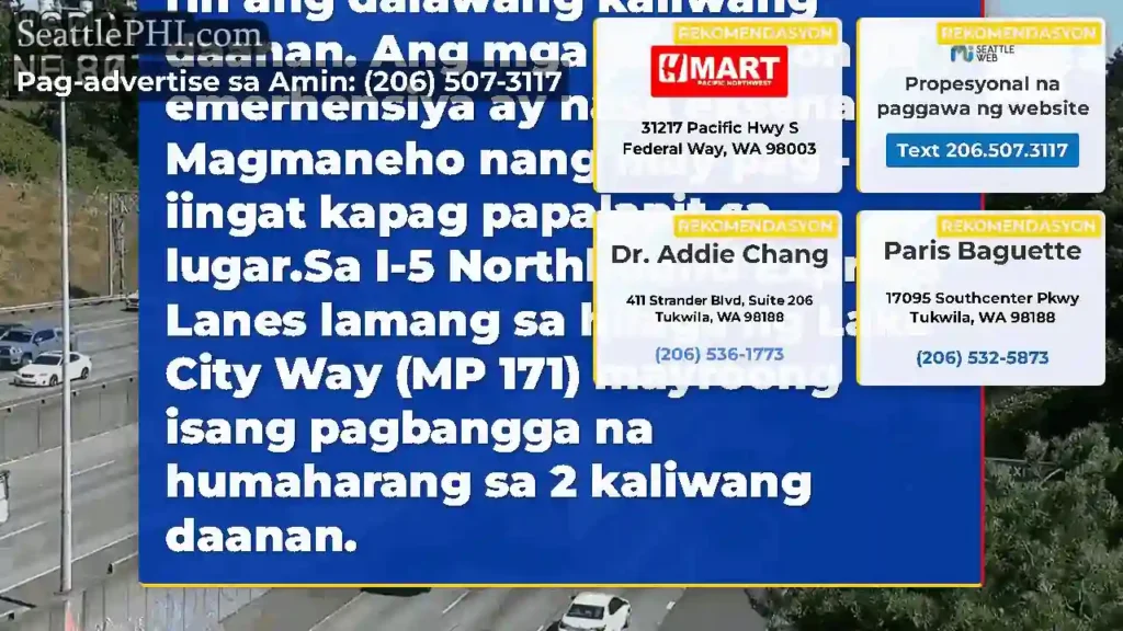 UPDATE: Sa northbound I-5 Express Lanes lamang sa