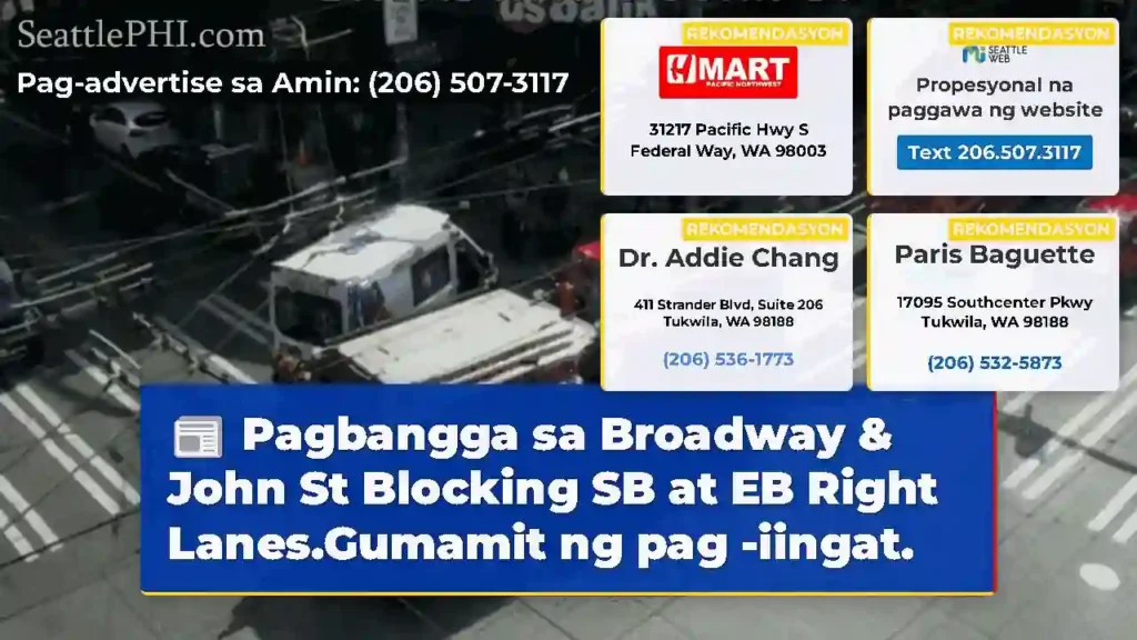 Pagbangga sa Broadway & John St Blocking SB at EB