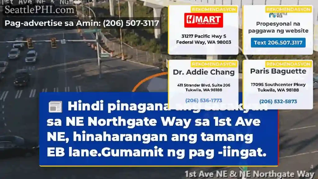 Hindi pinagana ang sasakyan sa NE Northgate Way