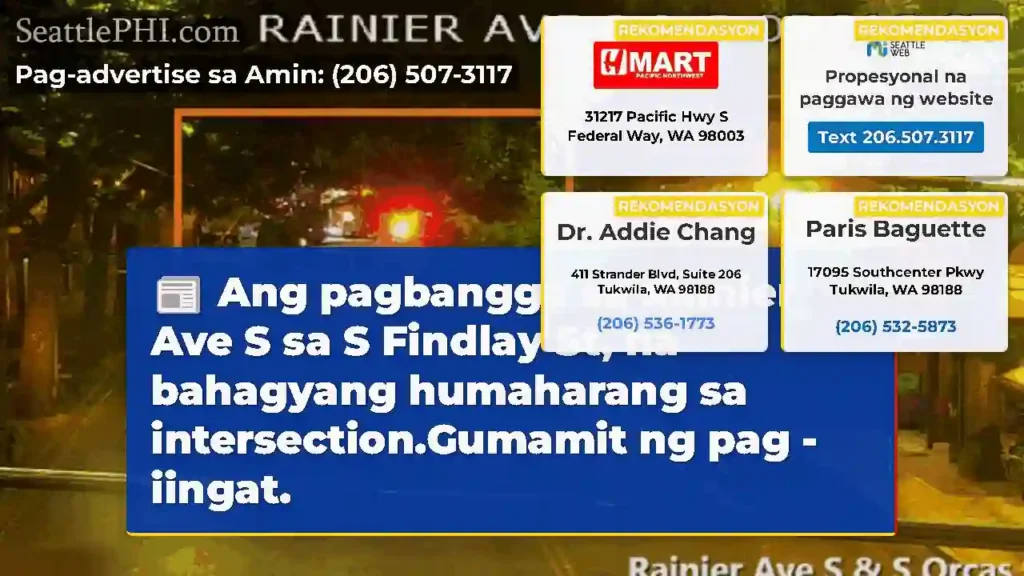 Ang pagbangga sa Rainier Ave S sa S Findlay St,