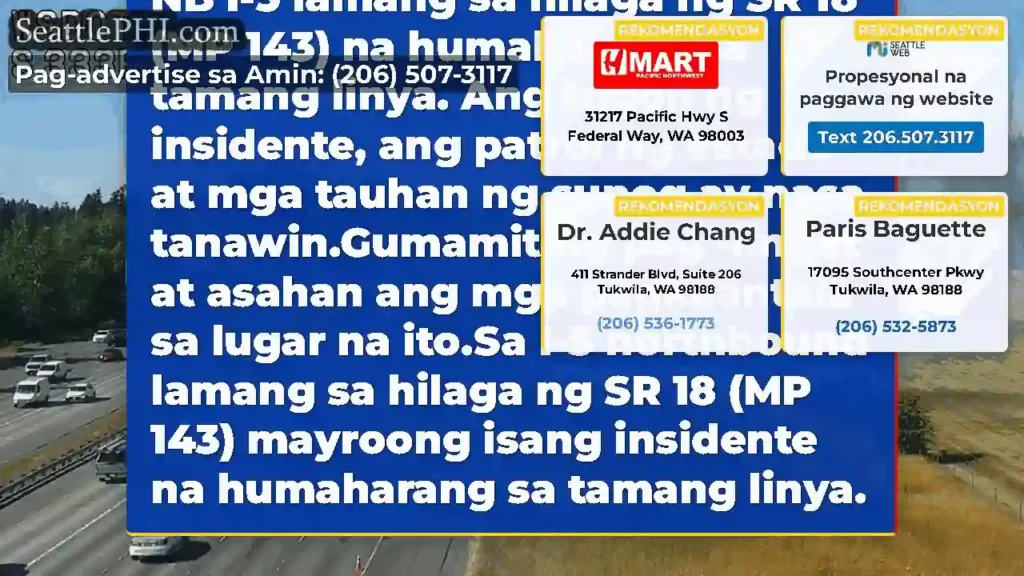 May isang apoy ng brush sa NB I-5 lamang sa
