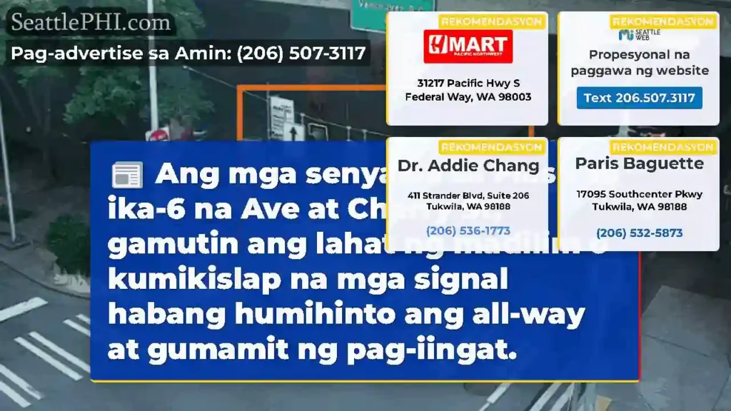 Ang mga senyales sa Flash sa ika-6 na Ave at