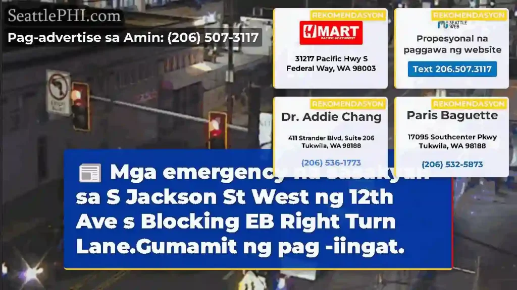 Mga emergency na sasakyan sa S Jackson St West ng