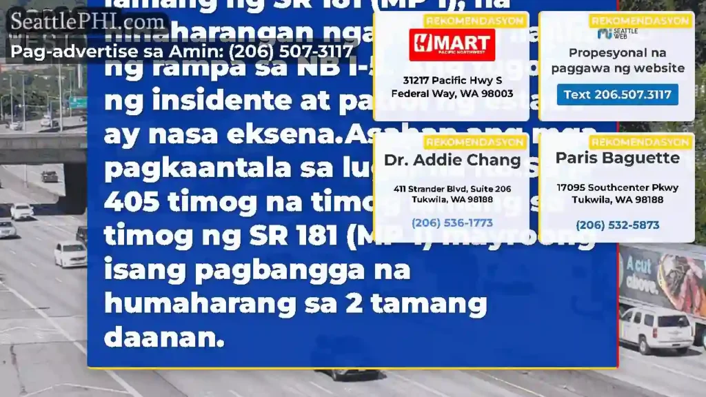 Narito ang isang visual ng banggaan sa SB I-405