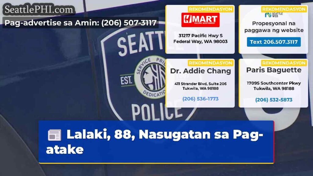 Lalaki, 88, Nasugatan sa Pag-atake