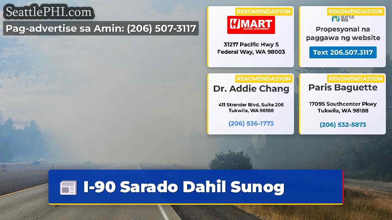I-90 Sarado Dahil Sunog