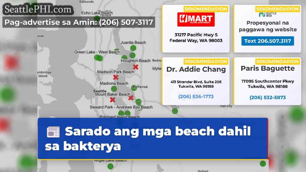Sarado ang mga beach dahil sa bakterya