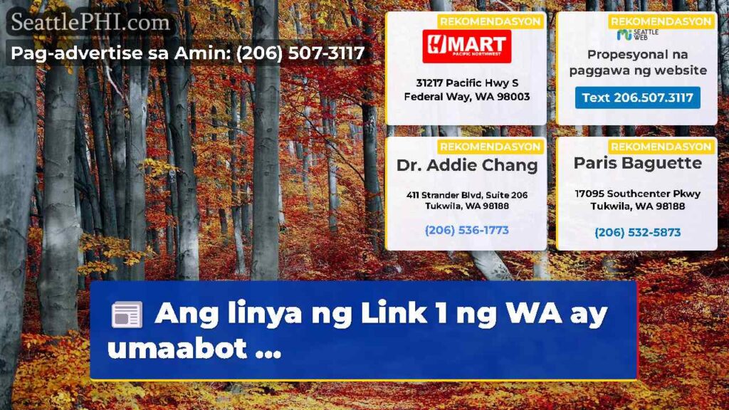 Ang linya ng Link 1 ng WA ay umaabot ...