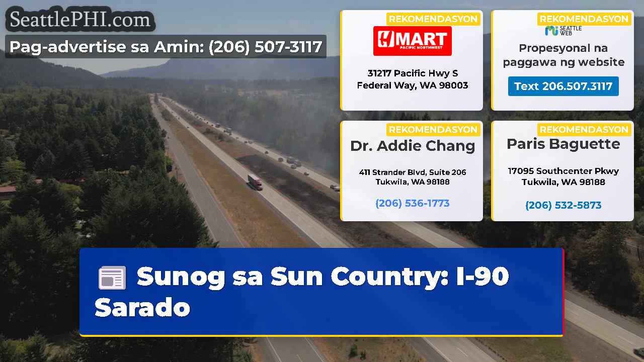 Sunog sa Sun Country I-90 Sarado