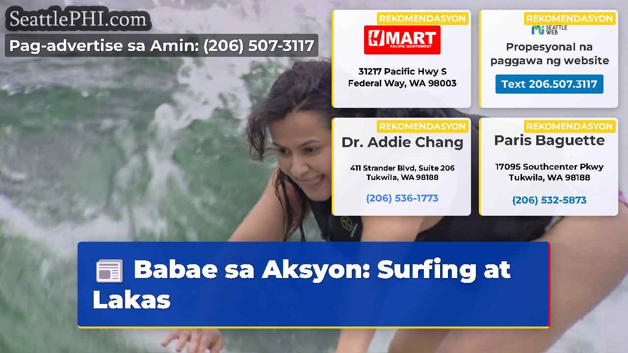 Babae sa Aksyon Surfing at Lakas