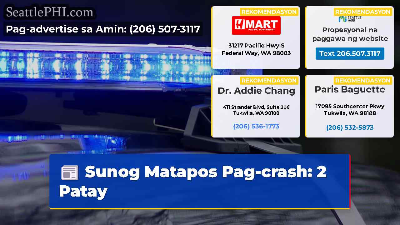 Sunog Matapos Pag-crash: 2 Patay