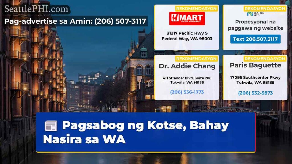 Pagsabog ng Kotse, Bahay Nasira sa WA