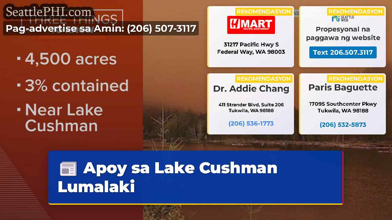 Apoy sa Lake Cushman Lumalaki