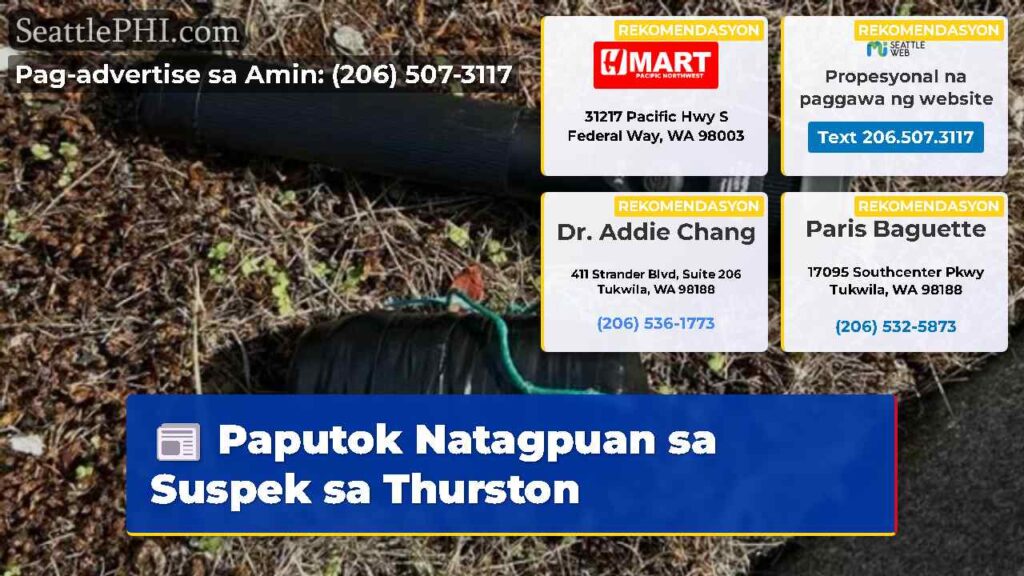 Paputok Natagpuan sa Suspek sa Thurston