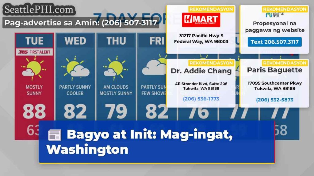 Bagyo at Init: Mag-ingat, Washington
