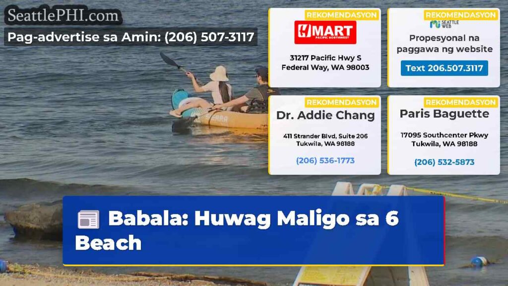 Babala: Huwag Maligo sa 6 Beach