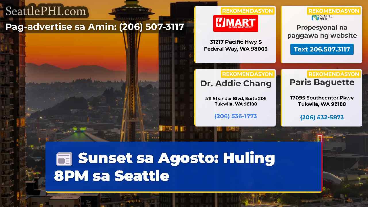 Sunset sa Agosto: Huling 8PM sa Seattle