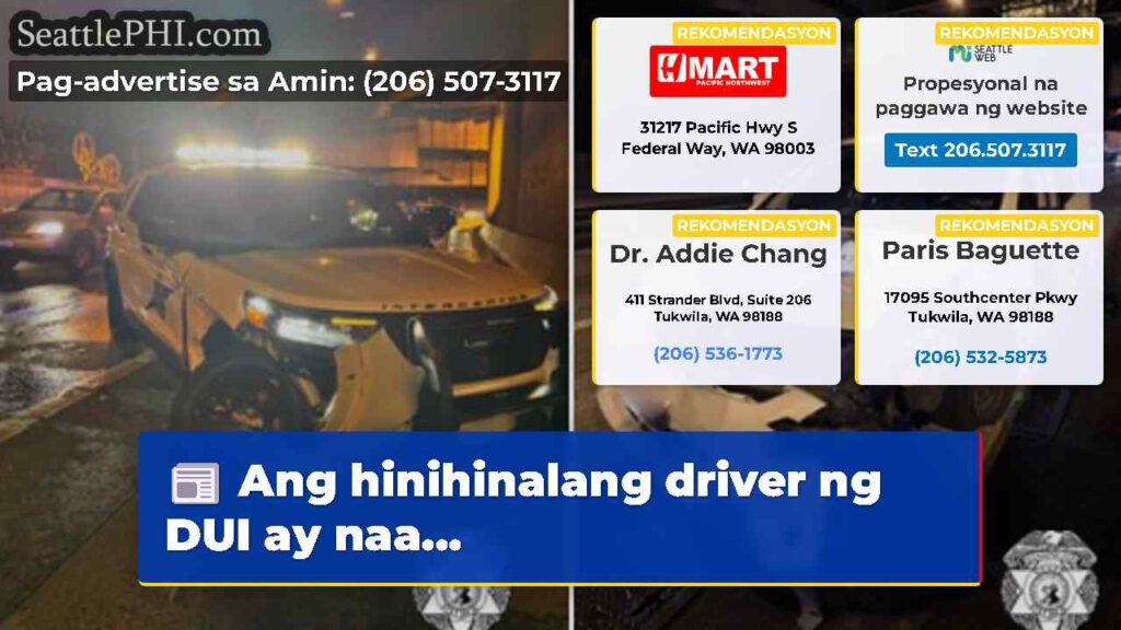 Ang hinihinalang driver ng DUI ay naa...