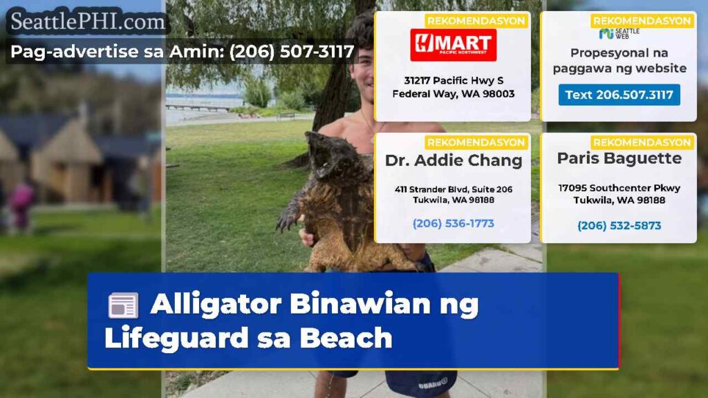 Alligator Binawian ng Lifeguard sa Beach