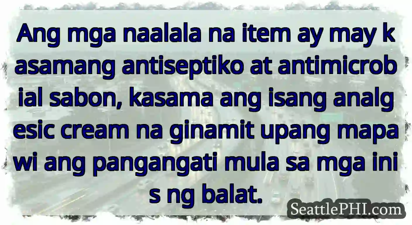 Ang mga naalala na item ay may kasamang