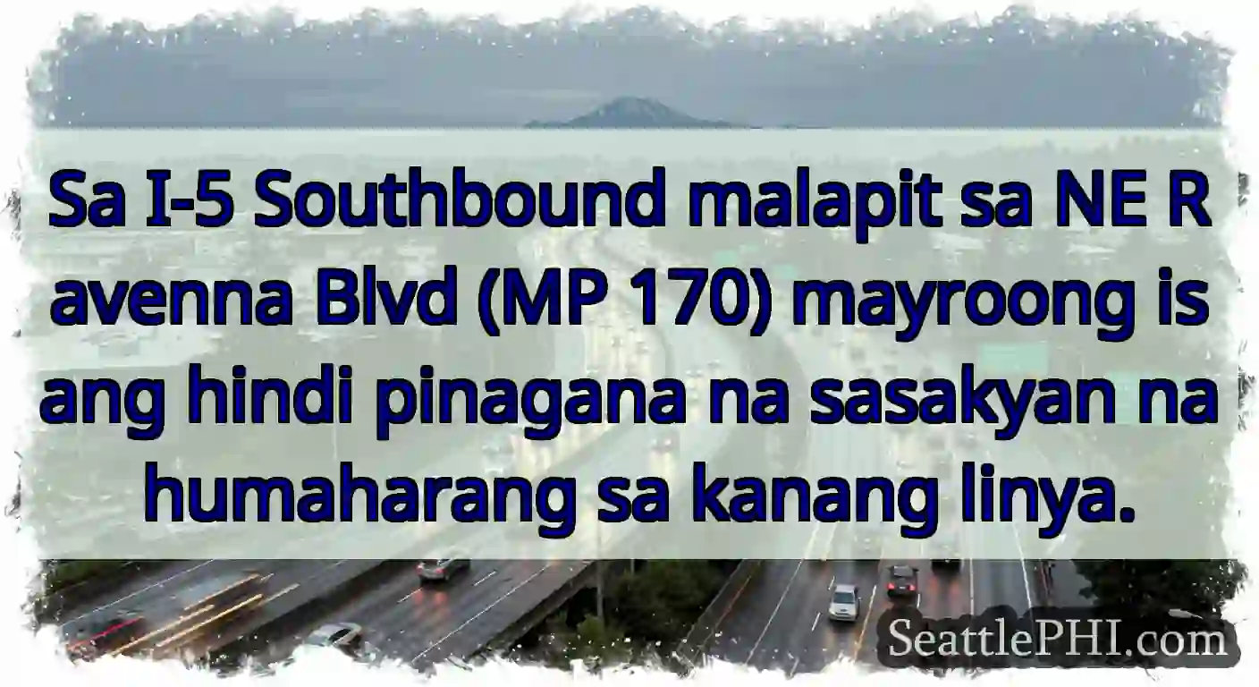Sa I-5 Southbound malapit sa NE Ravenna Blvd (MP