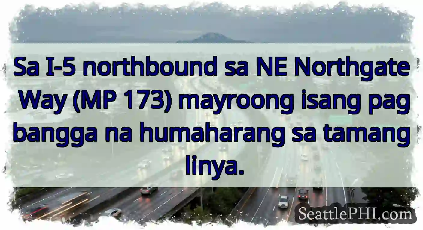 Sa I-5 northbound sa NE Northgate Way (MP 173)