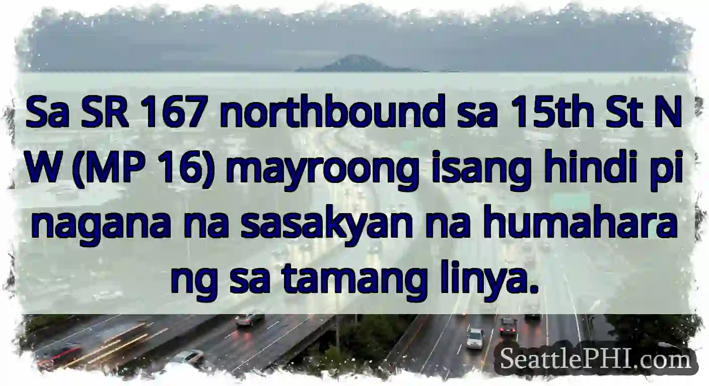 Sa SR 167 northbound sa 15th St NW (MP 16)